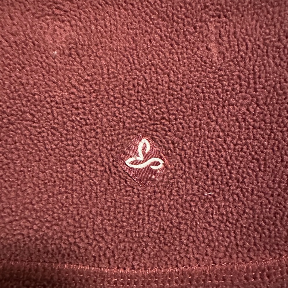 prAna Women's Burgundy Maroon Funnel Cowl Neck Fleece Velvet Lined Pullover - Picture 7 of 7